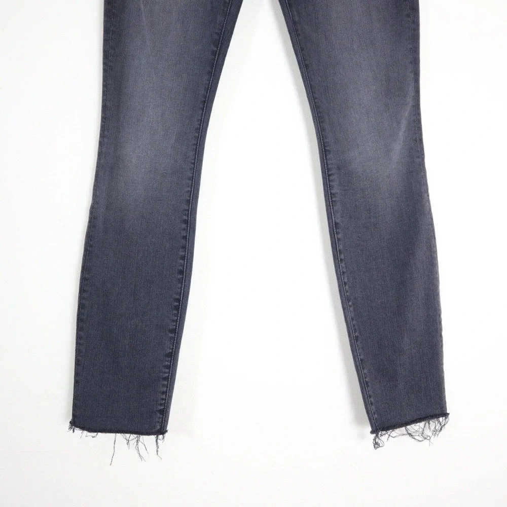MOTHER Size 23 High Waisted Looker Ankle Fray Jeans Lighting Up Lanterns Black - Picture 6 of 11